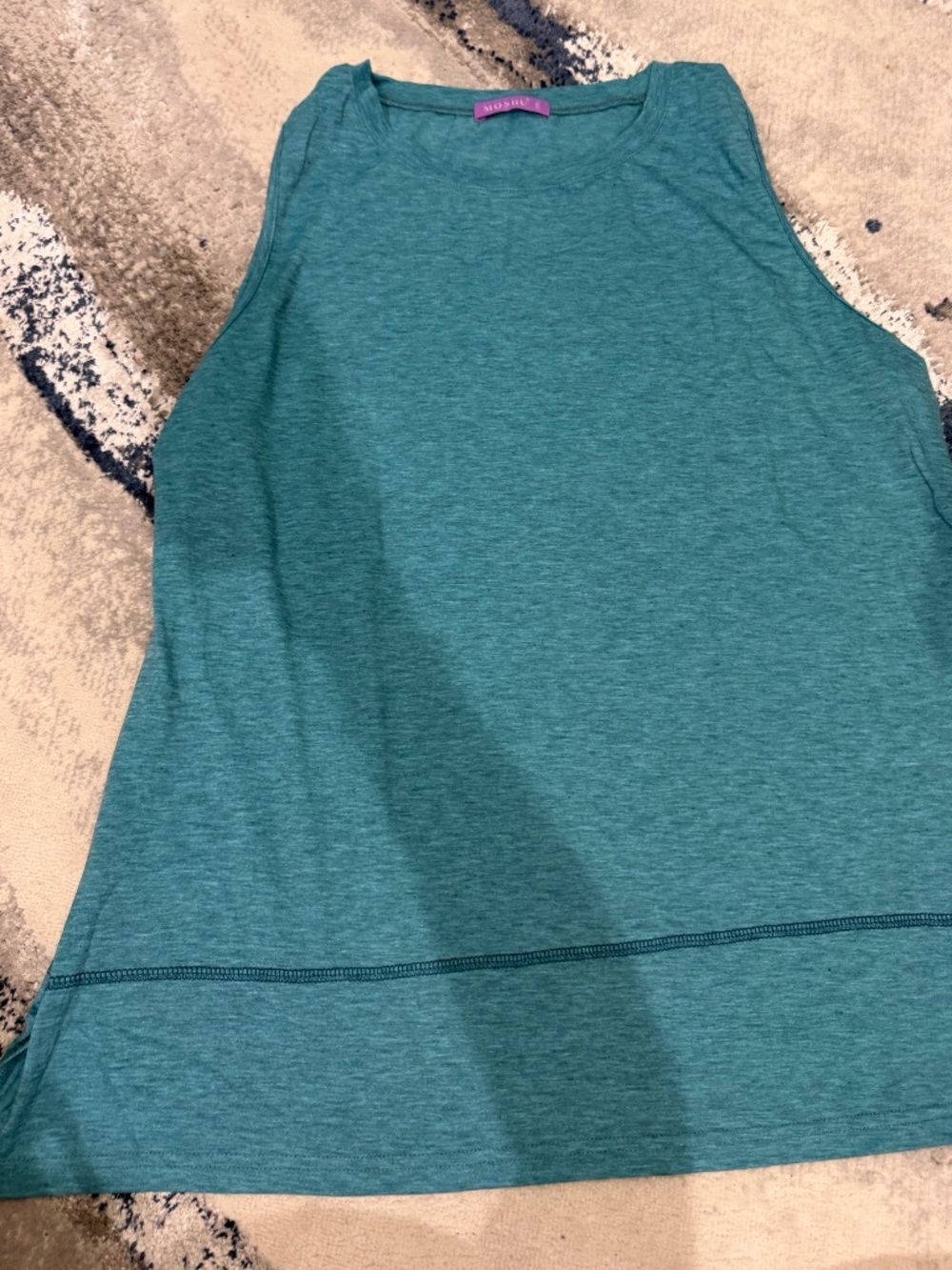 MOSHU Teal Sleeveless Tunic Top 2XL Side Slit Casual Relaxed Fit